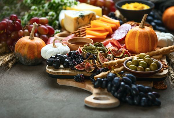 A charcuterie feature fall produce